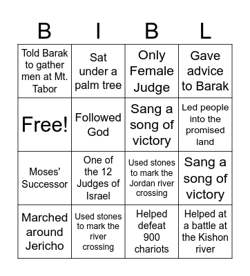 Bible Bingo Card