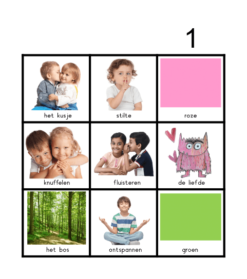 kleuren monster deel 3a Bingo Card