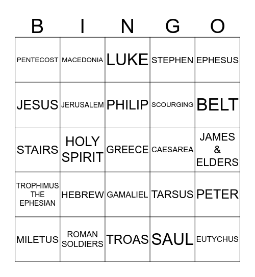 BIBLE Bingo Card