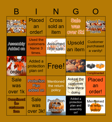 Pumpkin Bingo Card