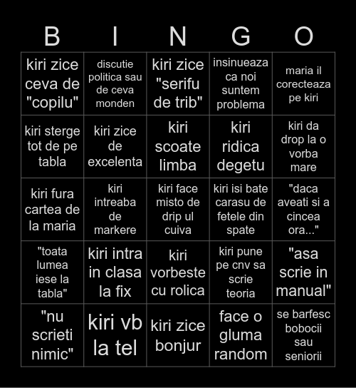 ora lui kiriboss 👅 Bingo Card