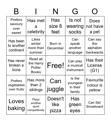 Arson Arcade Antics - Get to know you Bingo Card