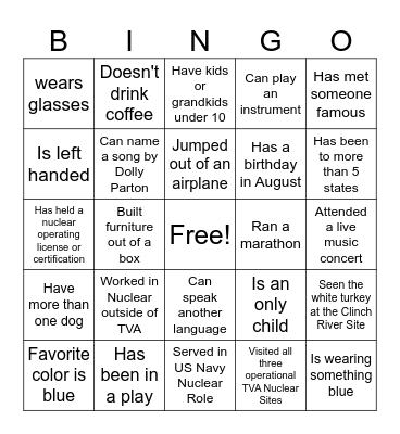Networking BINGO Card