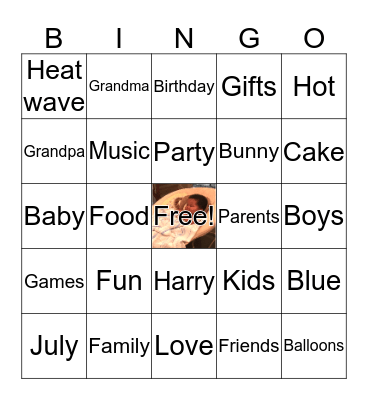 Christian's Birthday BINGO Card