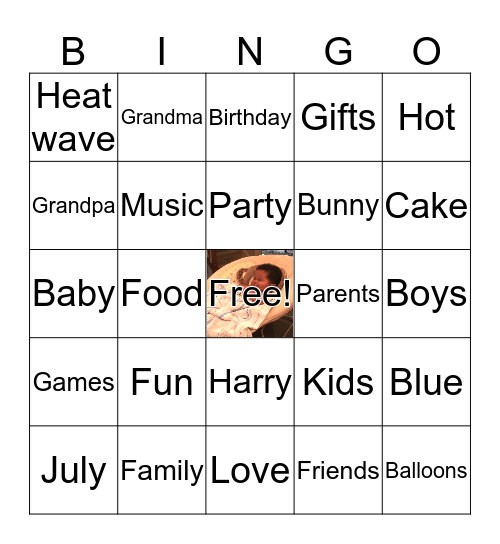 Christian's Birthday BINGO Card