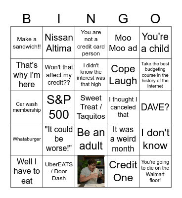 Caleb Hammer Bingo Card