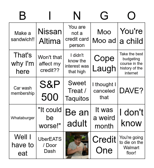 Caleb Hammer Bingo Card
