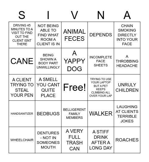 CASE MANAGER BINGO Card