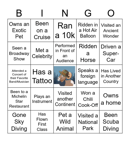 Benny Bingo Card