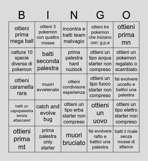 bingo rush Bingo Card