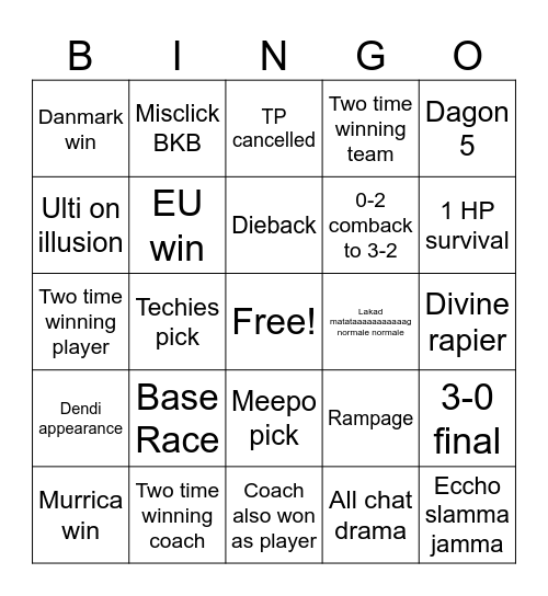 TI 2024 BINGO Card