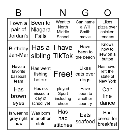 BWFC BINGO Card