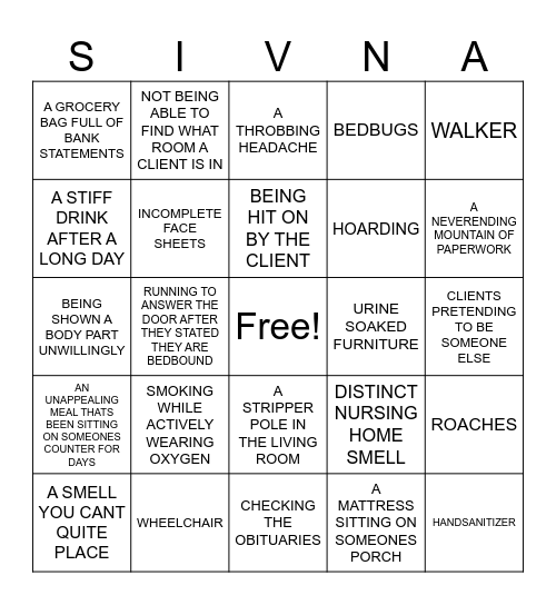 WORKER BINGO Card