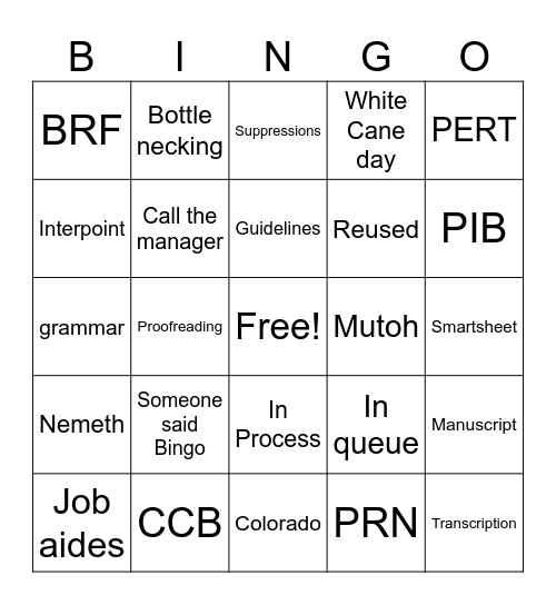 HOU B Day Bingo Card