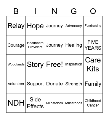 McKesson Childhood Cancer Awareness Month Bingo Card