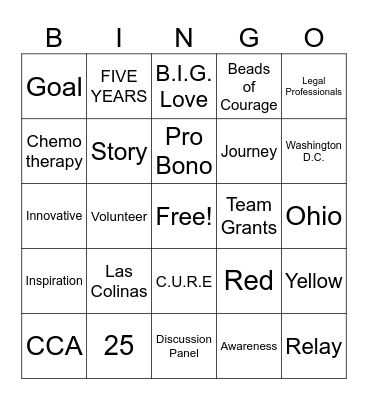 McKesson Childhood Cancer Awareness Month Bingo Card