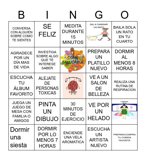 Bingo de la Salud Mental Bingo Card