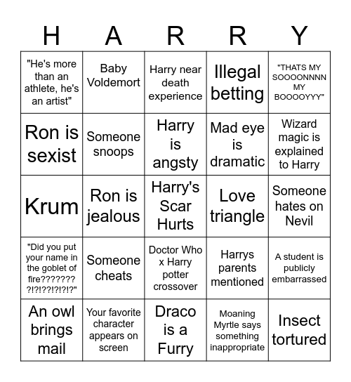 Goblet of fire 1 Bingo Card