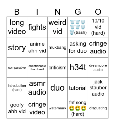 emoji cat bingo Card