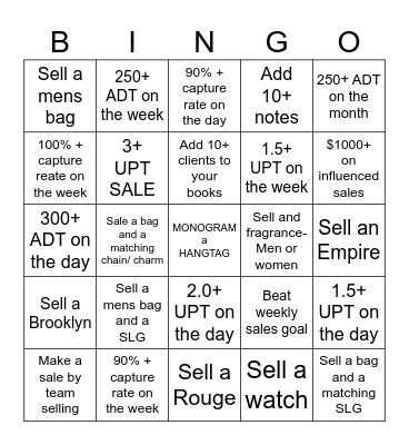 COACH Bingo Card