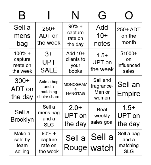 COACH Bingo Card