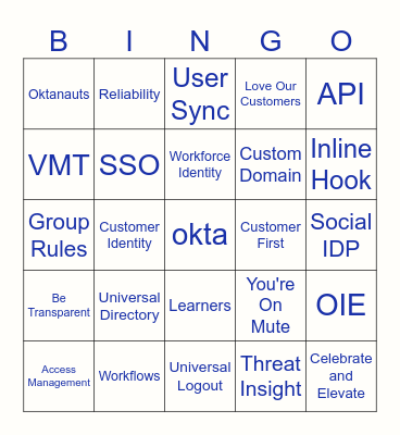 Okta Bingo Card