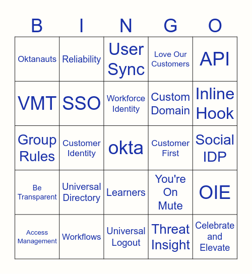 Okta Bingo Card