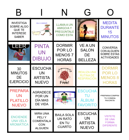 BINGO DE LA SALUD MENTAL Bingo Card