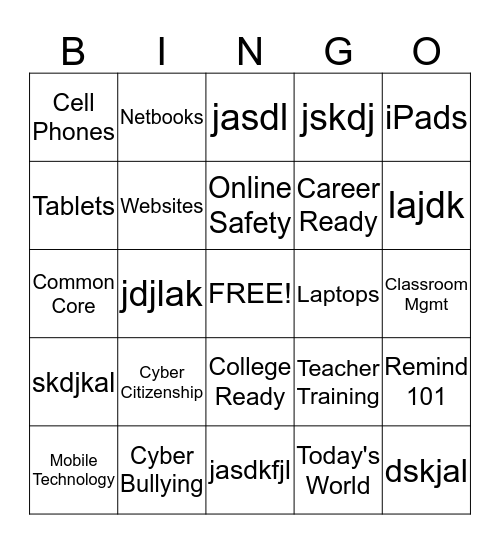 Technology Bingo Card