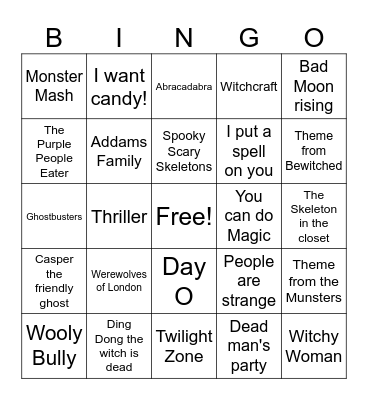 Vintage Halloween Bingo Card