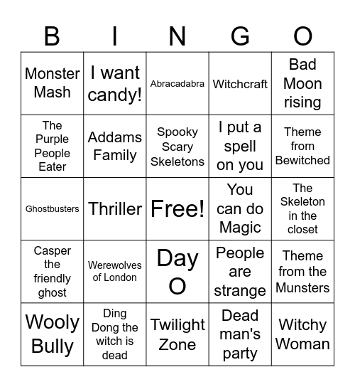 Vintage Halloween Bingo Card