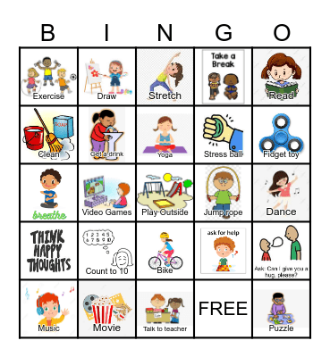 Calm Down Bingo! Bingo Card