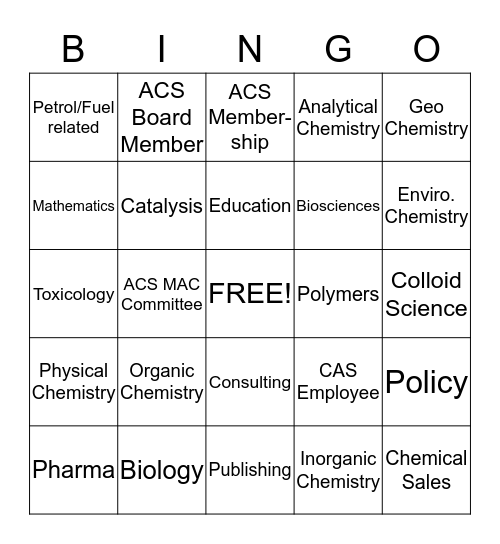 Studied or Employed Bingo Card