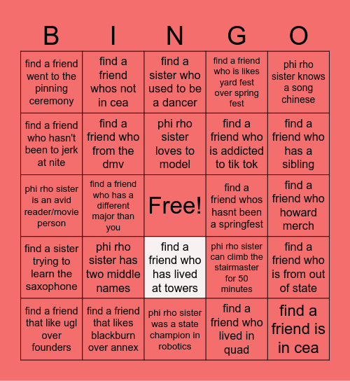 RHODEO Bingo Card