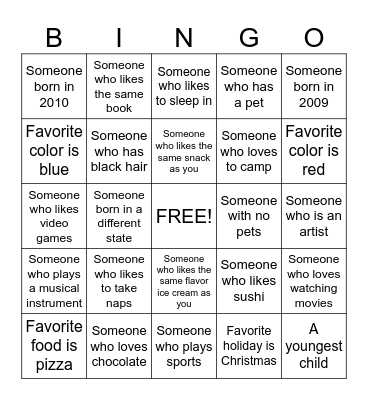 Seminary Get to Know You Bingo Card