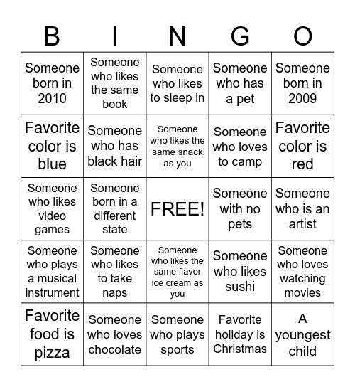 Seminary Get to Know You Bingo Card