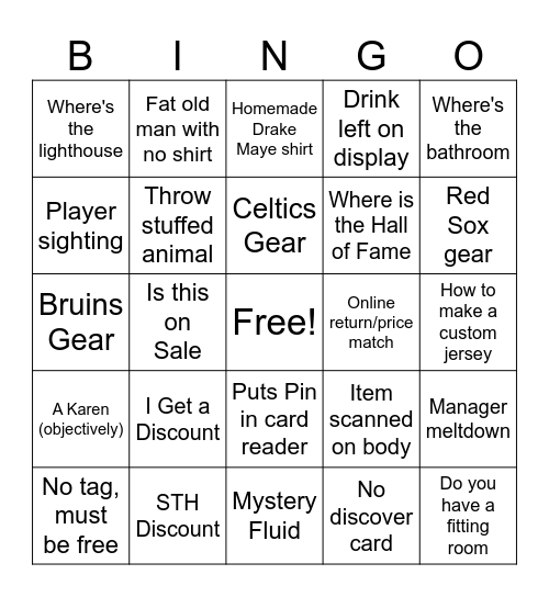 Pro Shop Bingo 2024-25 Bingo Card