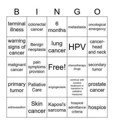 Unit 10 Bingo Card