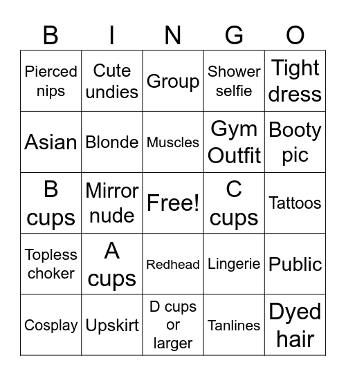 Nudes Bingo Card