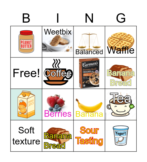 Breakfast Bingo Card