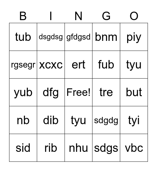 Executive Functioning Bingo Card