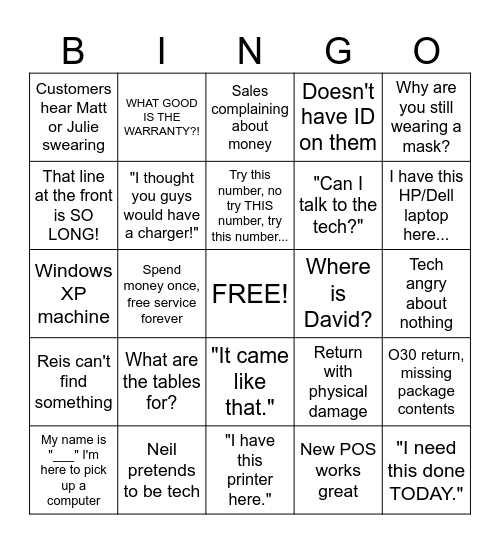 CSR BINGO - 2024 Edition Bingo Card