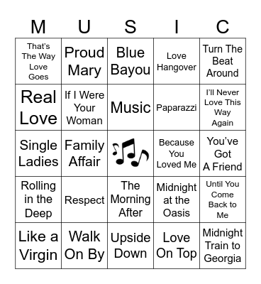 DIVAS Bingo Card
