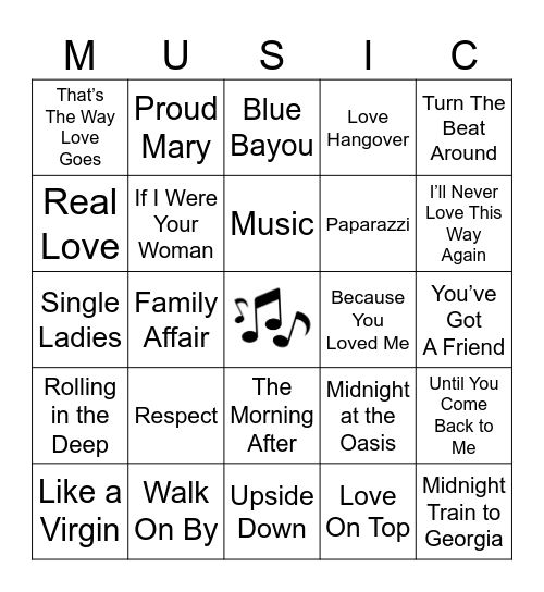 DIVAS Bingo Card