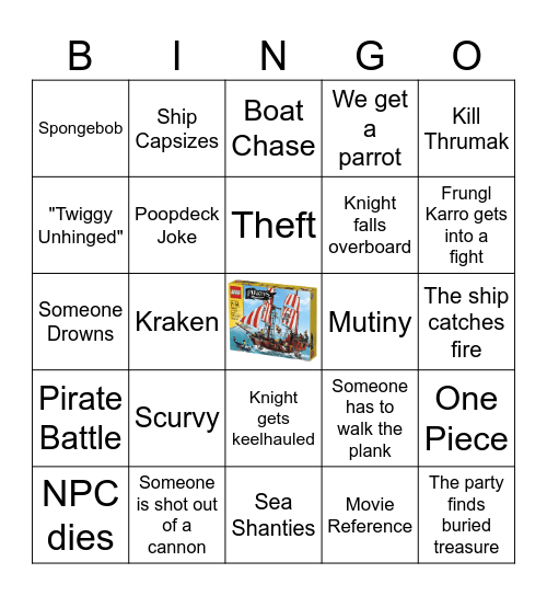 DnD Ocean Arc Bingo Card Bingo Card