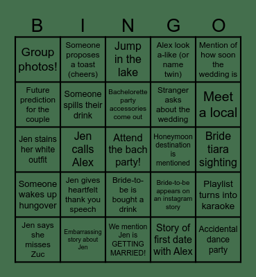 Camp Jen Sept 2024 Bingo Card