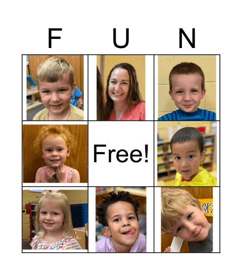 PRESCHOOL FRIENDS Bingo Card