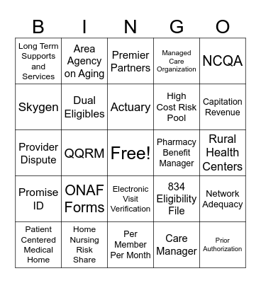 Government Product Bingo! Bingo Card