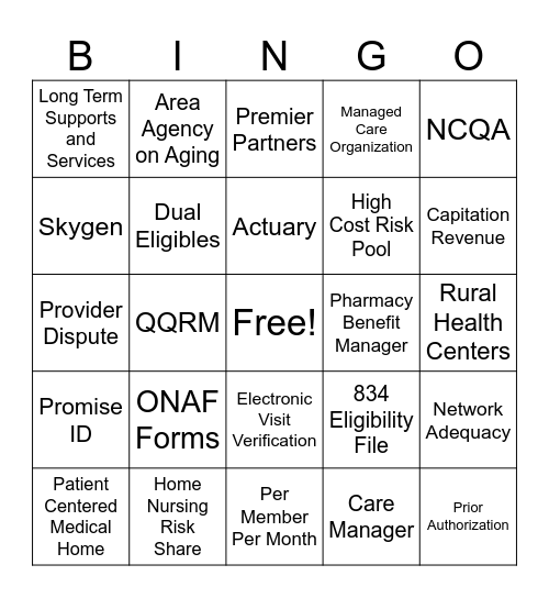 Government Product Bingo! Bingo Card