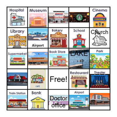 Places around Town Bingo Card